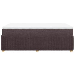 Sommier à lattes de lit et matelas marron foncé 120x190cm tissu 
