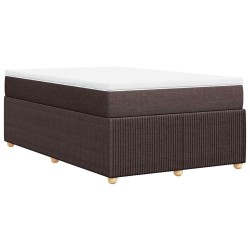 Sommier à lattes de lit et matelas marron foncé 120x190cm tissu 