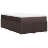 Sommier à lattes de lit et matelas marron foncé 120x190cm tissu 