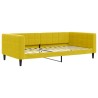 Lit de jour avec gigogne et matelas jaune 100x200 cm velours 