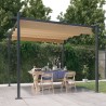 Tonnelle de jardin avec toit rétractable 3x3 m Taupe 