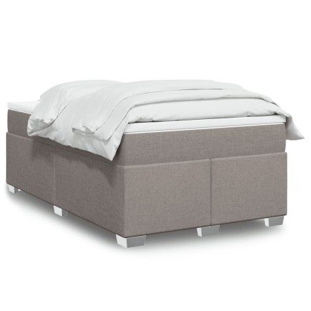 Sommier à lattes de lit avec matelas Taupe 120x200 cm Tissu 
