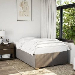 Sommier à lattes de lit avec matelas Taupe 120x200 cm Tissu 