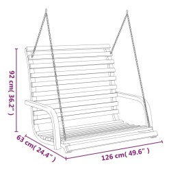 Balancelle Bois courbé avec finition en teck 126x63x92 cm 