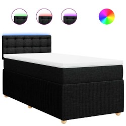 Sommier à lattes de lit avec matelas Noir 100x200 cm Tissu 