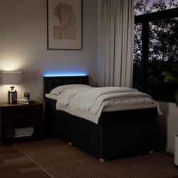 Sommier à lattes de lit avec matelas Noir 100x200 cm Tissu 