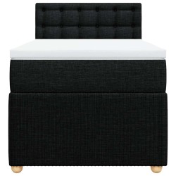 Sommier à lattes de lit avec matelas Noir 100x200 cm Tissu 
