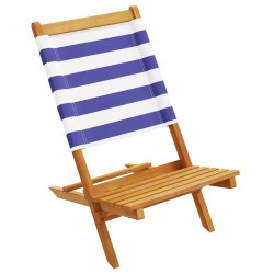 Chaises de jardin pliantes lot de 8 tissu et bois massif 