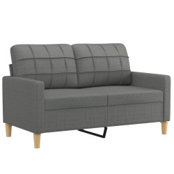 Ensemble de canapés 2 pcs avec coussins Gris foncé Tissu 