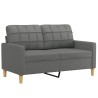 Ensemble de canapés 2 pcs avec coussins Gris foncé Tissu 