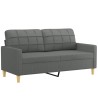 Ensemble de canapés 2 pcs avec coussins Gris foncé Tissu 