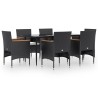 Ensemble à manger de jardin avec coussins 7 pcs Noir 