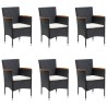 Ensemble à manger de jardin avec coussins 7 pcs Noir 