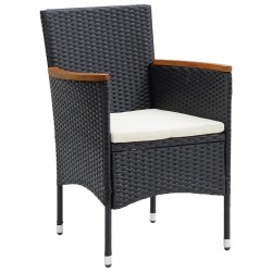 Ensemble à manger de jardin avec coussins 7 pcs Noir 