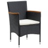 Ensemble à manger de jardin avec coussins 7 pcs Noir 