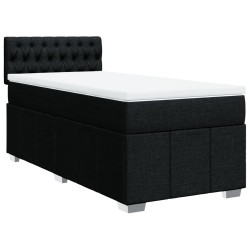 Sommier à lattes de lit avec matelas Noir 100x200 cm Tissu 