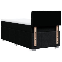 Sommier à lattes de lit avec matelas Noir 100x200 cm Tissu 