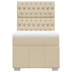 Sommier à lattes de lit avec matelas Crème 80x200 cm Tissu 