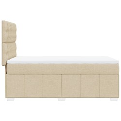 Sommier à lattes de lit avec matelas Crème 80x200 cm Tissu 