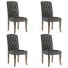 Chaises à manger lot de 4 gris tissu à l'aspect de lin 