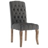 Chaises à manger lot de 4 gris tissu à l'aspect de lin 