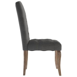 Chaises à manger lot de 4 gris tissu à l'aspect de lin 