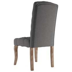 Chaises à manger lot de 4 gris tissu à l'aspect de lin 