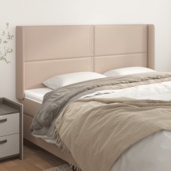 Tête de lit avec oreilles Cappuccino 203x16x118/128 cm 