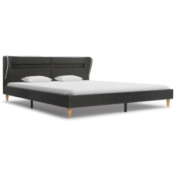 Lit LED et matelas à mémoire de forme Gris foncé Jute 180x200cm 
