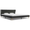 Lit LED et matelas à mémoire de forme Gris foncé Jute 180x200cm 
