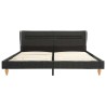 Lit LED et matelas à mémoire de forme Gris foncé Jute 180x200cm 