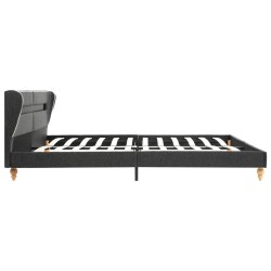 Lit LED et matelas à mémoire de forme Gris foncé Jute 180x200cm 