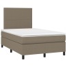 Sommier à lattes de lit avec matelas taupe 120x190 cm tissu 