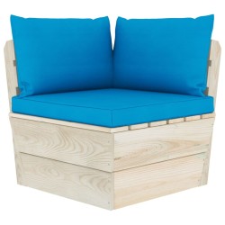 Salon de jardin palette 5 pcs avec coussins bois d'épicéa 