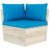 Salon de jardin palette 5 pcs avec coussins bois d'épicéa 