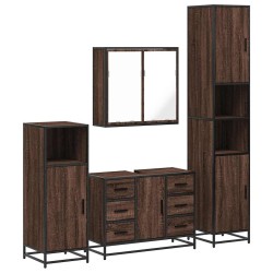 Ensemble de meubles de salle de bain 4 pcs chêne marron 