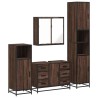 Ensemble de meubles de salle de bain 4 pcs chêne marron 