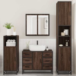 Ensemble de meubles de salle de bain 4 pcs chêne marron 