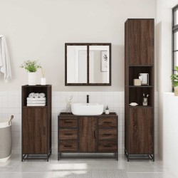Ensemble de meubles de salle de bain 4 pcs chêne marron 