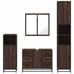 Ensemble de meubles de salle de bain 4 pcs chêne marron 