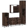 Ensemble de meubles de salle de bain 4 pcs chêne marron 
