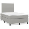Sommier à lattes de lit et matelas gris clair 120x190 cm tissu 