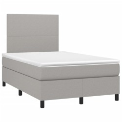 Sommier à lattes de lit et matelas gris clair 120x190 cm tissu 