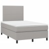 Sommier à lattes de lit et matelas gris clair 120x190 cm tissu 