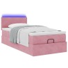 Cadre de lit ottoman avec matelas rose 100x200 cm velours 