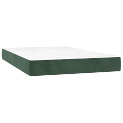 Sommier à lattes de lit et matelas Vert foncé 120x200cm Velours 