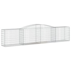 Paniers à gabions arqués 3 pcs 400x50x80/100 cm Fer galvanisé 