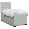 Sommier à lattes de lit et matelas Gris clair 100x200cm Velours 