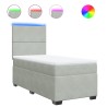 Sommier à lattes de lit et matelas Gris clair 100x200cm Velours 