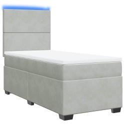 Sommier à lattes de lit et matelas Gris clair 100x200cm Velours 
